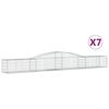 vidaXL Cesti Gabbioni ad Arco 7 pz 400x50x40/60 cm Ferro Zincato