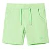vidaXL Pantaloncini da Bambino Verde Fluo 128