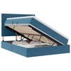 vidaXL Letto con contenitore e materasso Blu Scuro 140 x 200 cm