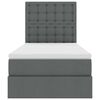 vidaXL Letto con contenitore e materasso Grigio scuro 90 x 190 cm