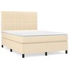 vidaXL Giroletto a Molle con Materasso Crema 140x200 cm in Tessuto