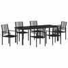 vidaXL Set da Pranzo per Giardino 7 pz Nero