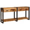vidaXL Tavoli consolle 2 pz Marrone 161 x 33 x 75 cm
