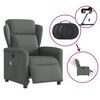 vidaXL Poltrona Reclinabile Massaggio Elettrica Grigio Scuro Tessuto