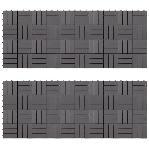 vidaXL Pannelli Decking 20 pz Grigio Slavato 30x30cm Massello d'Acacia