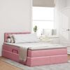vidaXL Letto con contenitore e LED con led Rosa 120 x 200 cm Velluto