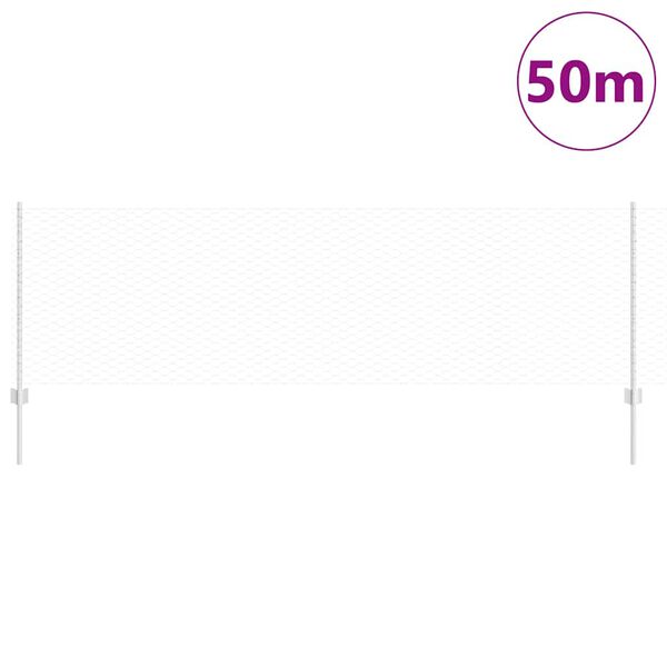 vidaXL Recinzione con Posto Argento 0,8 x 50 m Acciaio