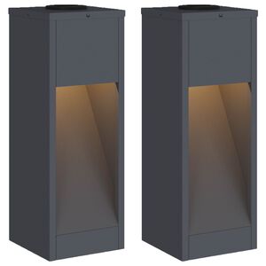 vidaXL Lucina LED Solare da Percorso 2 pz Bianco caldo 18 x 18 x 50 cm