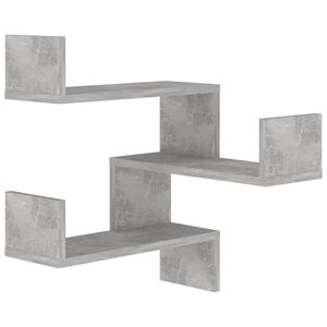 vidaXL Scaffale Angolare a Muro Grigio Cemento 40x40x50 cm Multistrato