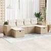 vidaXL Set Divano da Giardino 6 pz con Cuscini Beige in Polyrattan