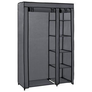 vidaXL Armadio Pieghevole Grigio 110x45x175 cm in Tessuto
