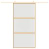vidaXL Porta Scorrevole Oro 102,5x205 Vetro Smerigliato ESG Alluminio