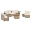 vidaXL Set Divano da Giardino 9 pz con Cuscini Beige in Polyrattan