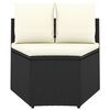 vidaXL Set Divani da Giardino 7 pz con Cuscini in Polyrattan Nero