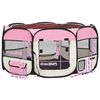 vidaXL Box per Cani Pieghevole con Borsa Trasporto Rosa 145x145x61 cm