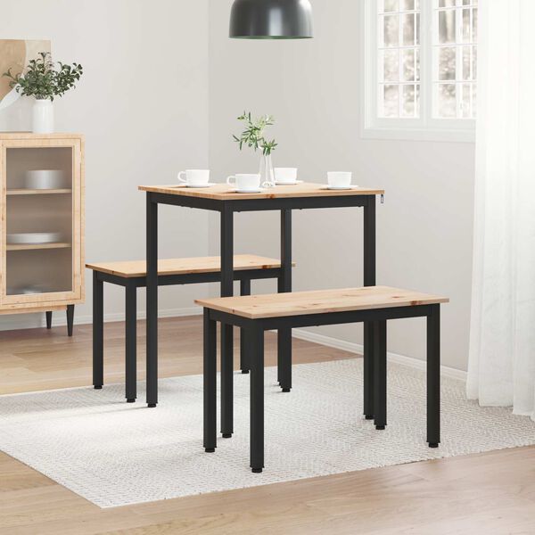 vidaXL Tavolo da pranzo Naturale 140 x 80 x 75 cm Pino massello