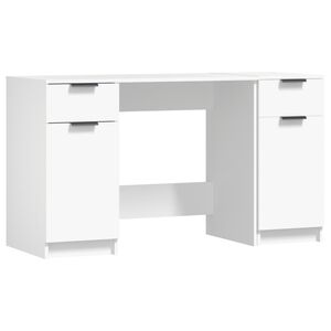 vidaXL Scrivania con Mobile Laterale Bianco in Legno Multistrato