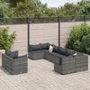 vidaXL Set Divano da Giardino 9 pz con Cuscini Grigio in Polyrattan