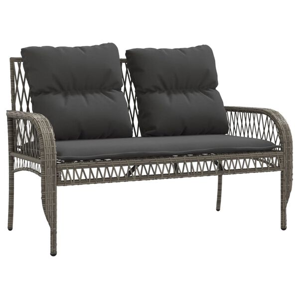 vidaXL Set Divani da Giardino 4 pz con Cuscini in Polyrattan Grigio