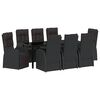 vidaXL Set da Pranzo per Giardino 9 pz Nero polyrattan