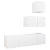 vidaXL Set Mobili Porta TV 4 pz Bianco in Legno Multistrato