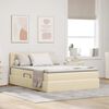 vidaXL Letto con contenitore e materasso Crema 140 x 200 cm