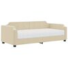 vidaXL Divano Letto con Materasso Crema 100x200 cm in Tessuto