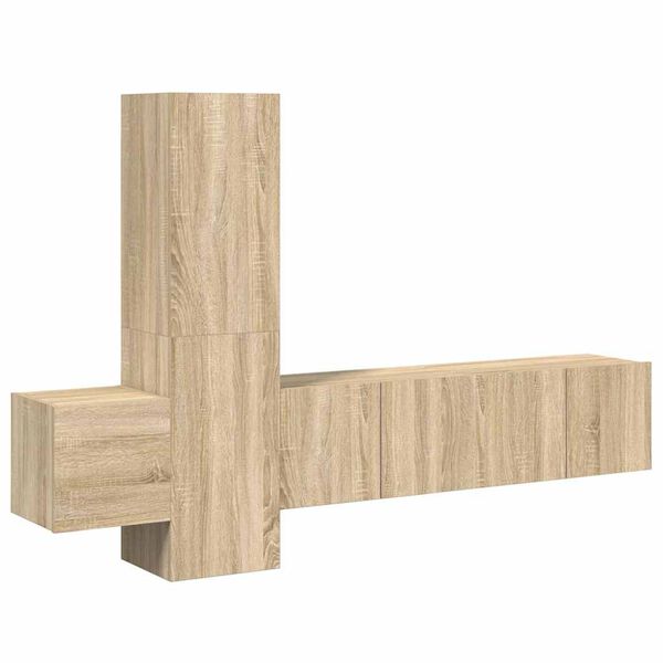 vidaXL Set di Mobili Porta TV 5 pz Rovere Sonoma in Legno Multistrato