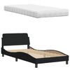 vidaXL Letto con Materasso Nero 100x200 cm in Tessuto