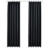 vidaXL Tende Oscuranti con Ganci 2 pz Nere 140x245 cm