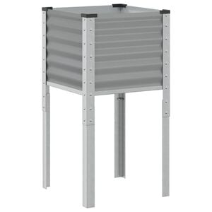 vidaXL Fioriera da Giardino Grigia 45x45x88 cm in Acciaio