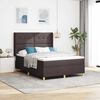 vidaXL Letto a molle con materasso Marrone Scuro 160 x 200 cm Tessuto
