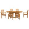 vidaXL Set da Pranzo per Giardino 7 pcs Marrone Legno di teak solido