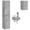 vidaXL Set di mobili per il bagno 3 pz Grigio Cemento