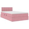 vidaXL Letto con Contenitore con materasso Rosa 120 x 200 cm Velluto