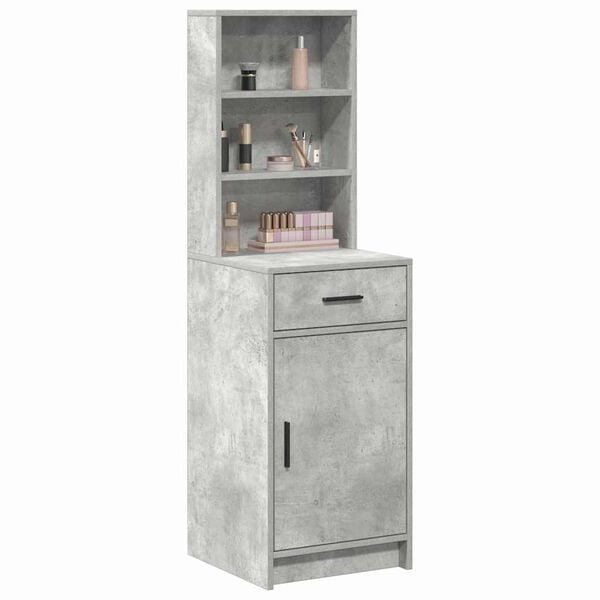 vidaXL Credenza Grigio cemento 40 x 40,5 x 135 cm Legno multistrato