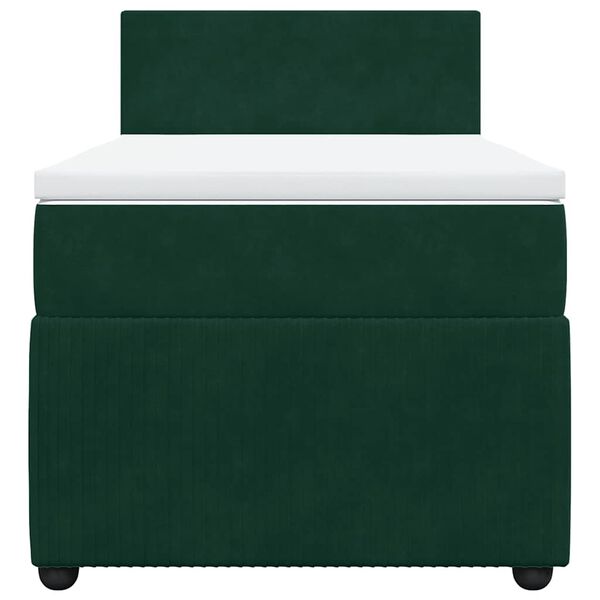 vidaXL Giroletto a Molle con Materasso Verde Scuro 90x190 cm Velluto