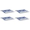 vidaXL Cuscini per Sedia 2pz Strisce Bianche e Blu 50x50x4 cm Tessuto
