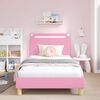 vidaXL Struttura letto bambini con testata Rosa 90 x 200 cm Tessuto
