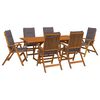 vidaXL Set da pranzo da esterno con ombrellone 8 pz Antracite