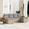 vidaXL Set Divano da Giardino 6 pz con Cuscini Beige in Polyrattan