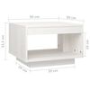 vidaXL Tavolino da Salotto Bianco 50x50x33,5 cm Legno Massello di Pino
