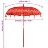 vidaXL Parasol Balinese Rosso 215 x 215 x 260 cm