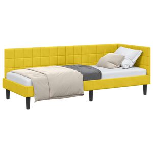 vidaXL Cornice del letto ad angolo Giallo 80 x 200 cm Velluto