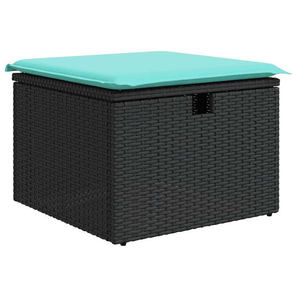 vidaXL Set Divani da Giardino 5 pz con Cuscini in Polyrattan Nero