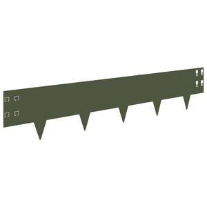 vidaXL Bordura per Prato 10 pcs 100 x 20 cm Acciaio Verde Oliva