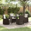 vidaXL Set da Pranzo per Giardino 5 pcs Marrone polyrattan