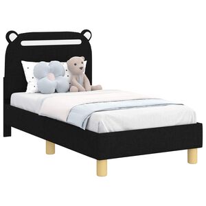 vidaXL Struttura letto per bambini con testata Nero 70 x 140 cm