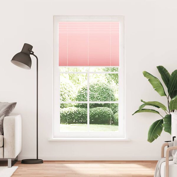 vidaXL Tenda Plissettata Rosa 105x200 cm Larghezza Tessuto 104,4 cm