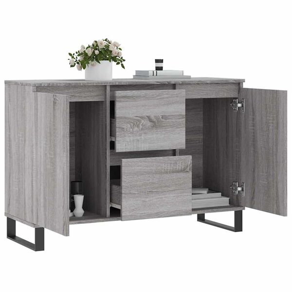 vidaXL Credenza Grigio Sonoma 101,5x35x70 cm in Legno Multistrato